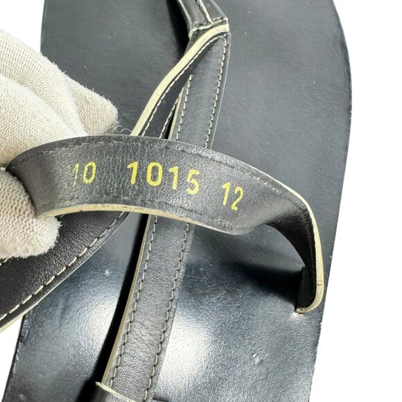 LOUIS VUITTON Black Leather Mens Thong Strappy Sandals Italy Marked as 12 - 13US - Picture 7 of 12